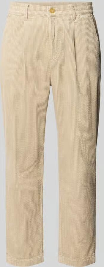 Lindbergh Corduroy broek met bandplooien en steekzakken