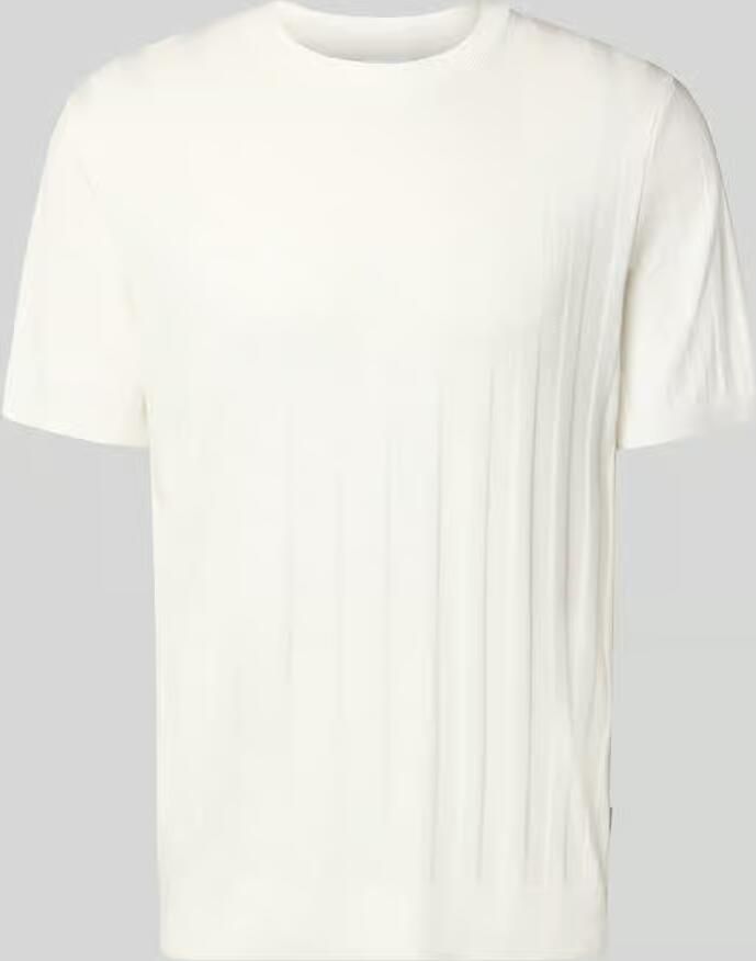 Lindbergh Gebreid shirt van viscosemix met ronde hals