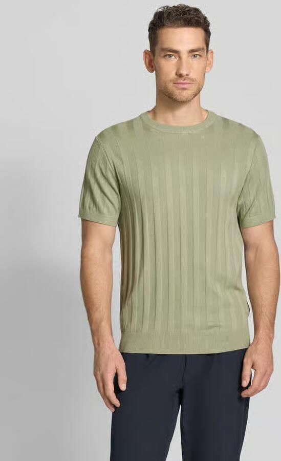 Lindbergh Gebreid shirt van viscosemix met ronde hals - Foto 3