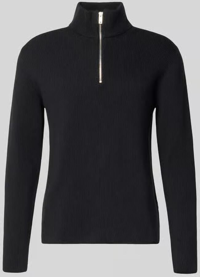Lindbergh Gebreide pullover met opstaande kraag en ritssluiting