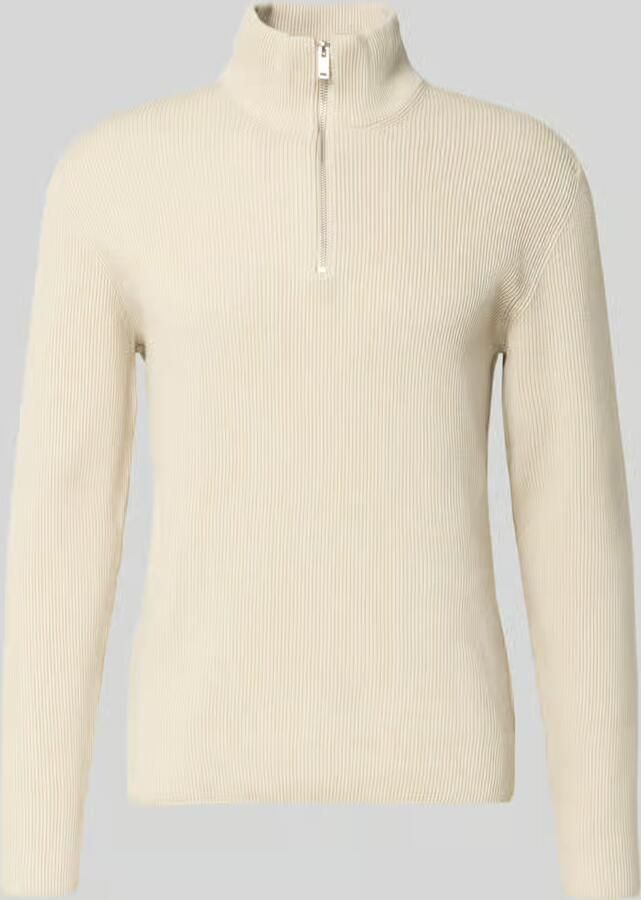 Lindbergh Gebreide pullover met opstaande kraag en ritssluiting