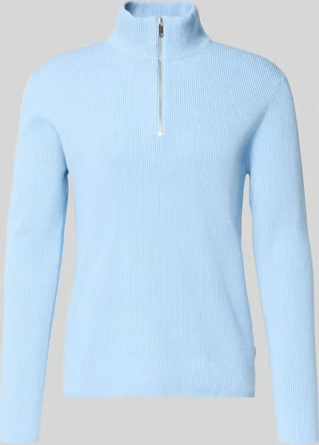 Lindbergh Gebreide pullover met opstaande kraag en ritssluiting