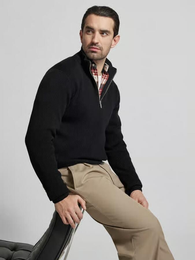 Lindbergh Gebreide pullover met opstaande kraag en ritssluiting - Foto 2