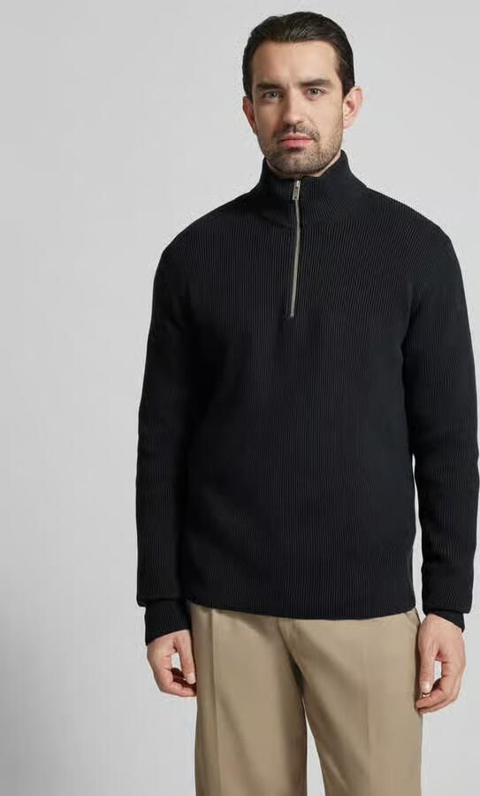 Lindbergh Gebreide pullover met opstaande kraag en ritssluiting - Foto 4