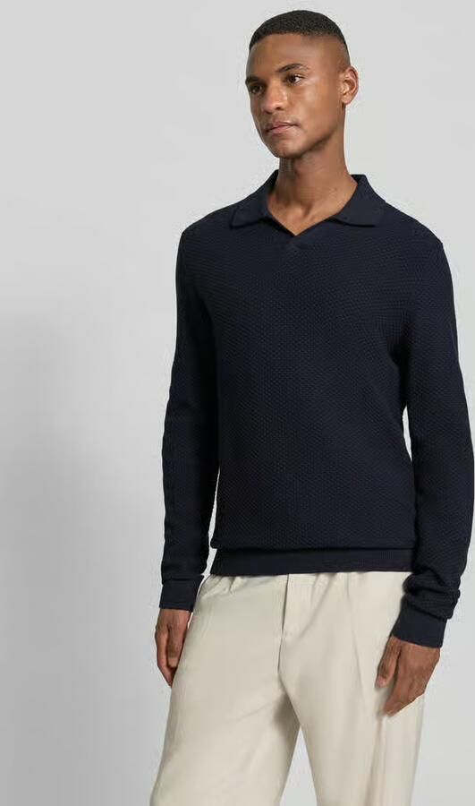 Lindbergh Gebreide pullover met structuurmotief en platte kraag - Foto 2