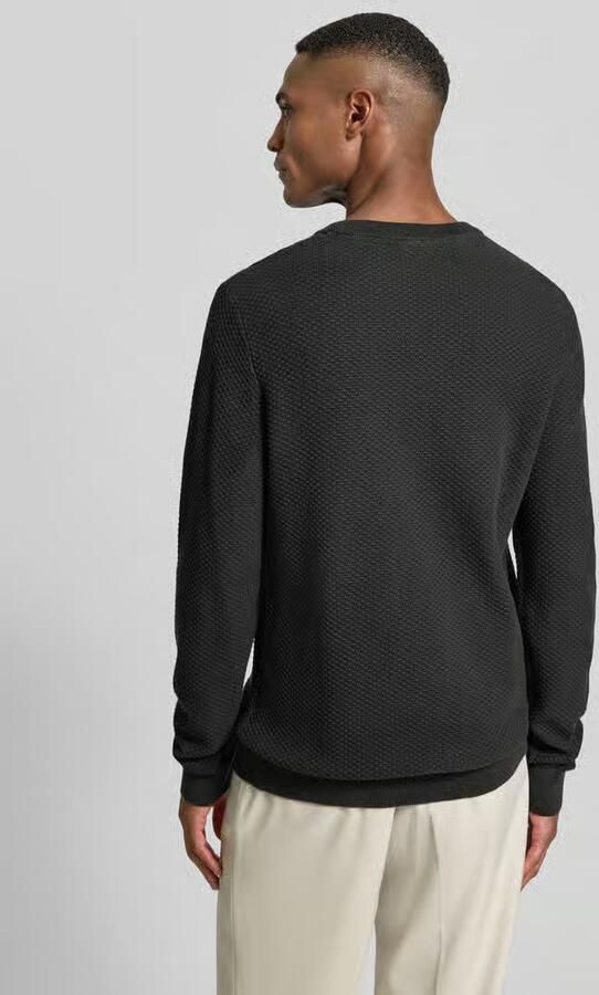 Lindbergh Gebreide pullover met structuurmotief en ronde hals