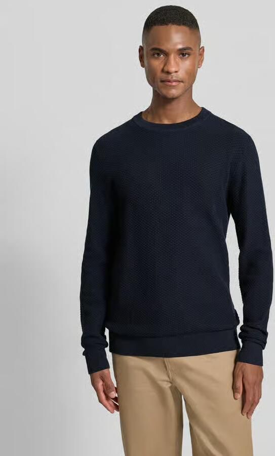Lindbergh Gebreide pullover met structuurmotief en ronde hals - Foto 2