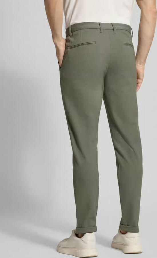 Lindbergh Slim fit stoffen broek met omgeslagen broekspijpen