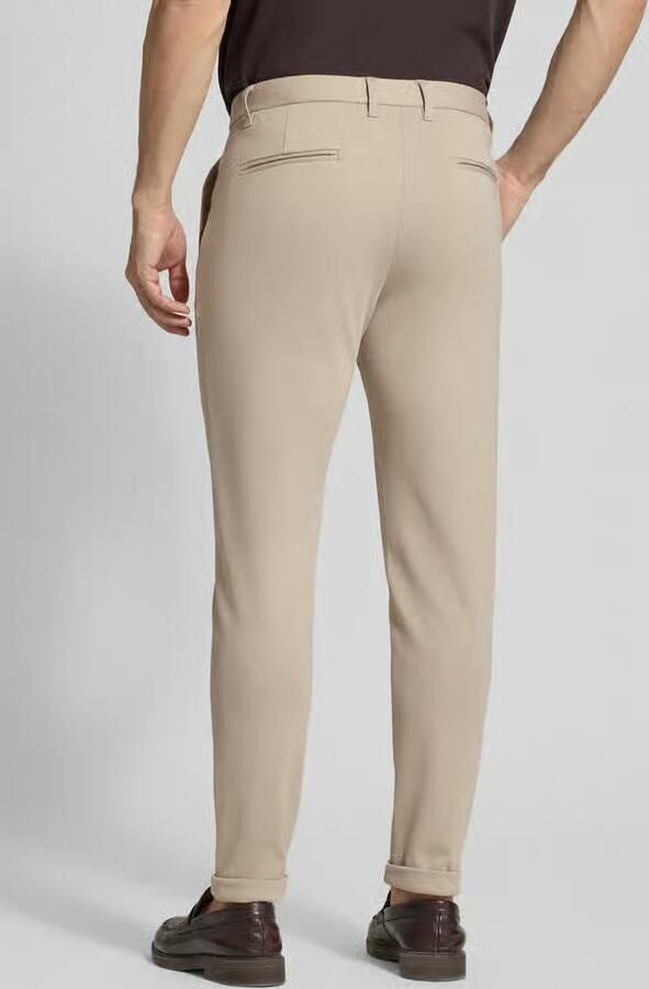 Lindbergh Slim fit stoffen broek met omgeslagen broekspijpen