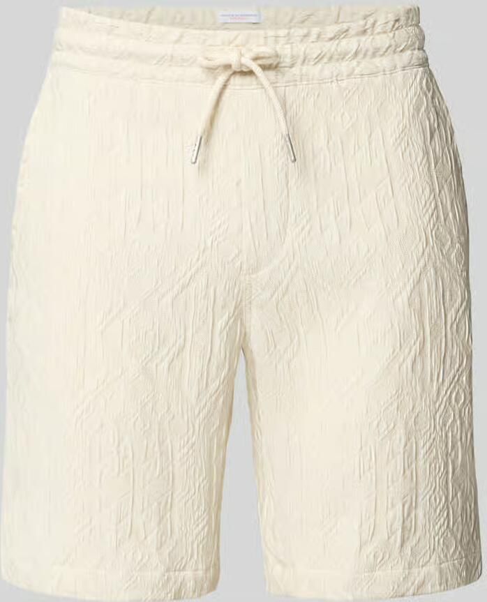 Lindbergh Korte broek van viscosemix met structuurpatroon en elastische band - Foto 2