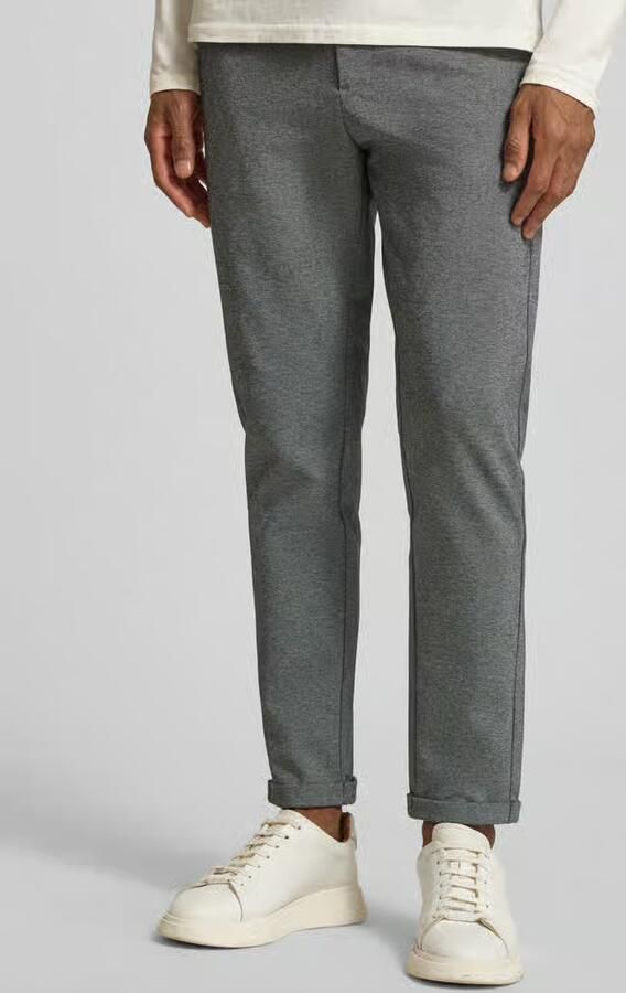 Lindbergh slim fit broek met viscose in verkorte pasvorm - Foto 4