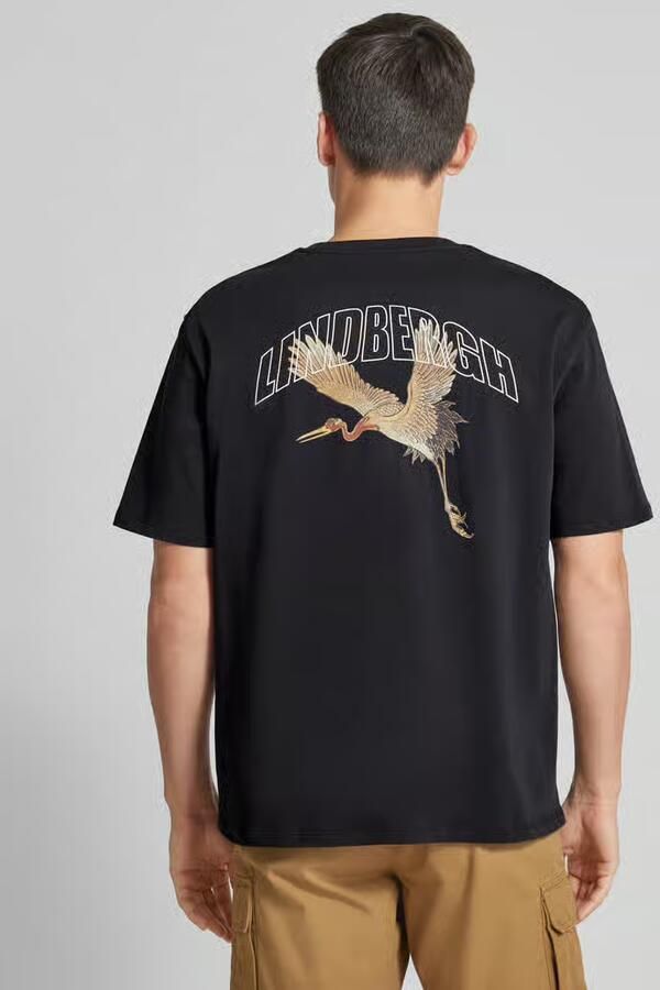 Lindbergh Oversized T-shirt met labelprint