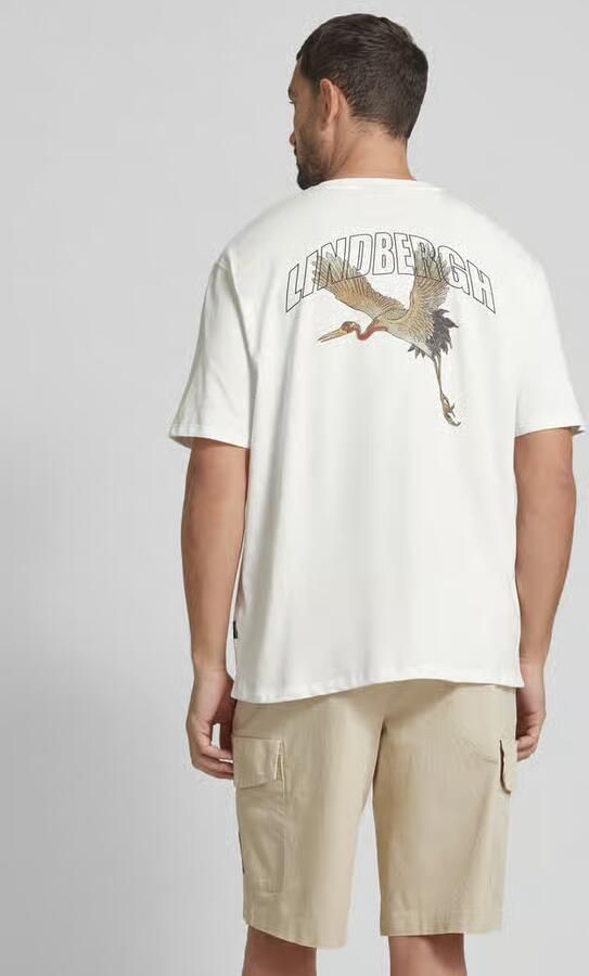 Lindbergh Oversized T-shirt met labelprint
