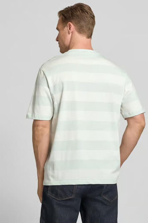 Lindbergh Oversized t-shirt met streepmotief en ronde hals