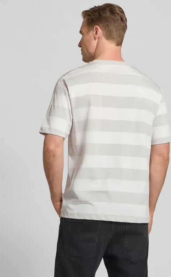 Lindbergh Oversized t-shirt met streepmotief en ronde hals