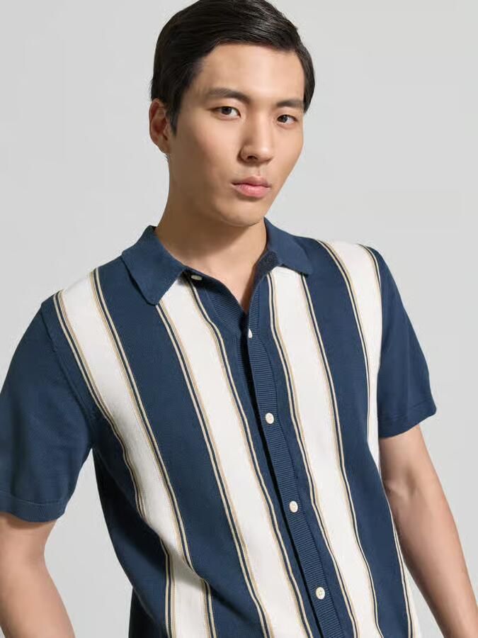 Lindbergh Polo-cardigan met 1 2-mouwen