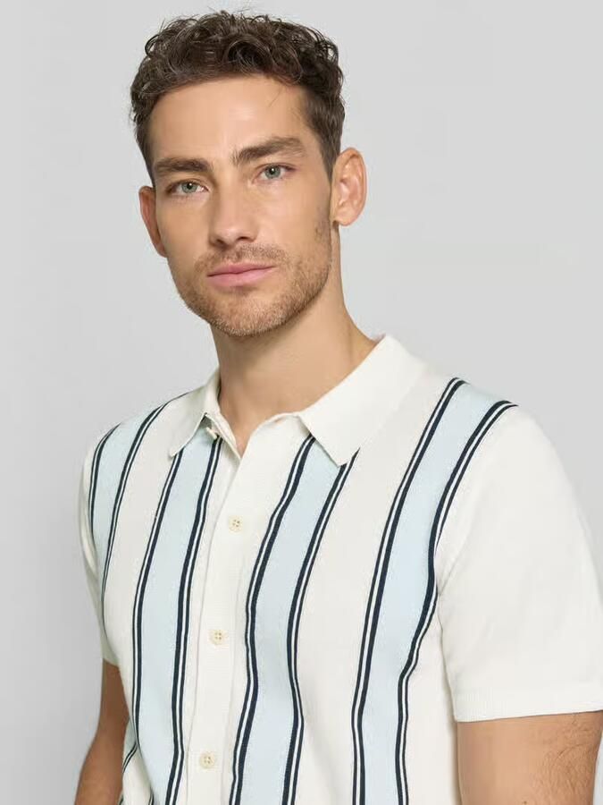 Lindbergh Polo-cardigan met 1 2-mouwen