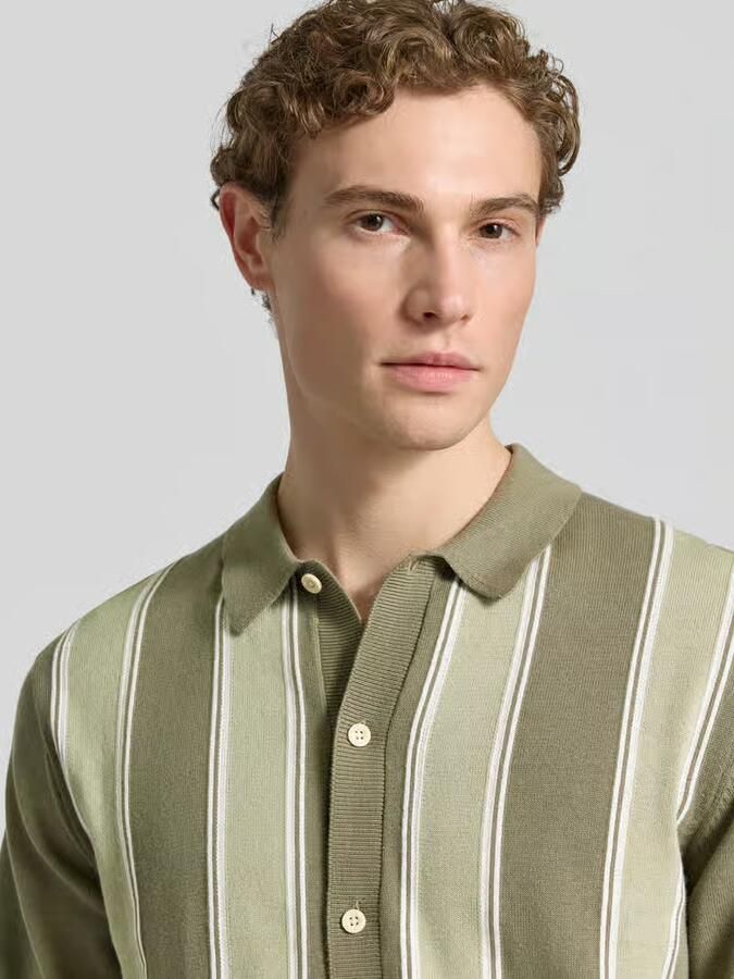 Lindbergh Polo-cardigan met 1 2-mouwen