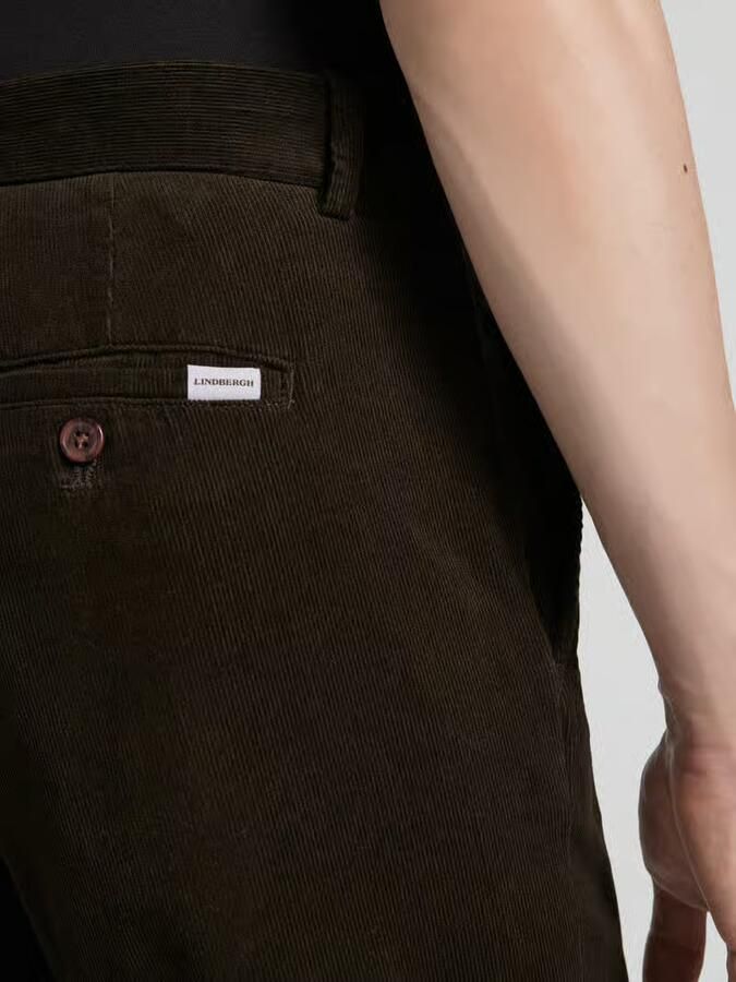 Lindbergh Regular fit corduroy broek met riemlussen - Foto 2