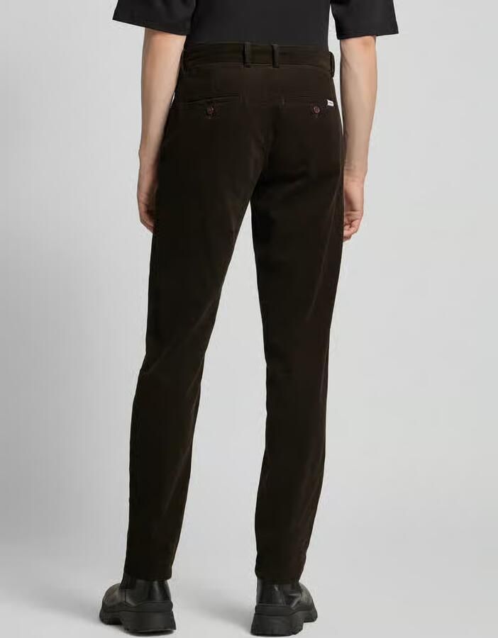 Lindbergh Regular fit corduroy broek met riemlussen