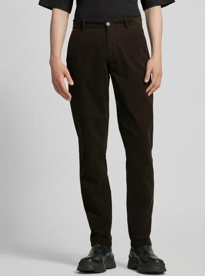 Lindbergh Regular fit corduroy broek met riemlussen - Foto 3