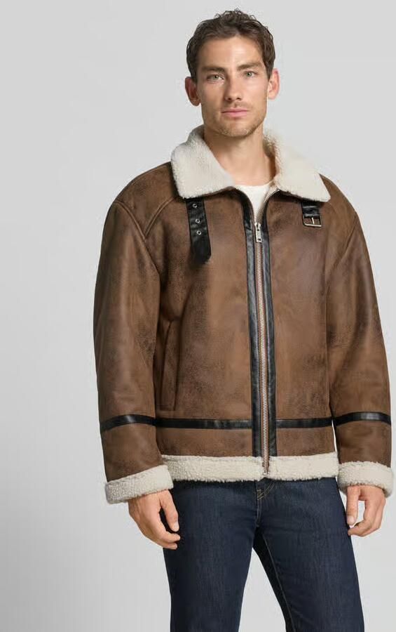 Lindbergh regular fit jack jas in leerlook - Foto 3