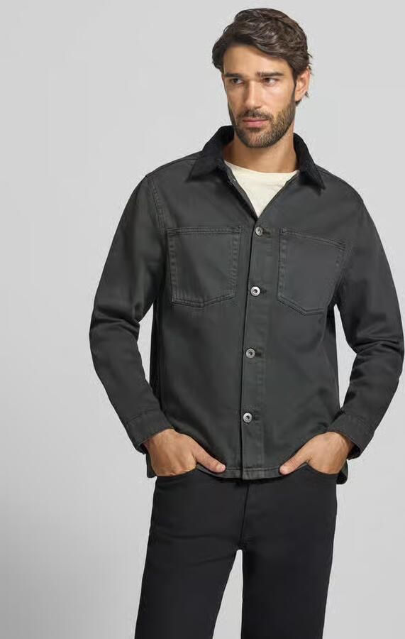 Lindbergh Regular fit overshirt met kentkraag model 'Corduroy' - Foto 3