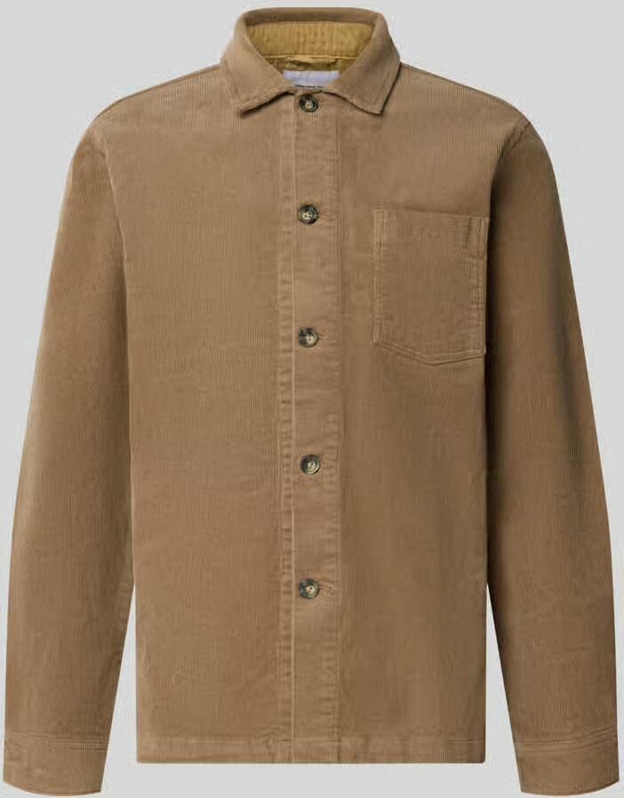 Lindbergh Modern fit overhemdjack met borstzak model 'Superflex'
