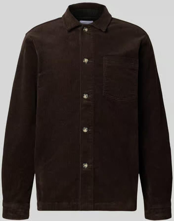 Lindbergh Modern fit overhemdjack met borstzak model 'Superflex'