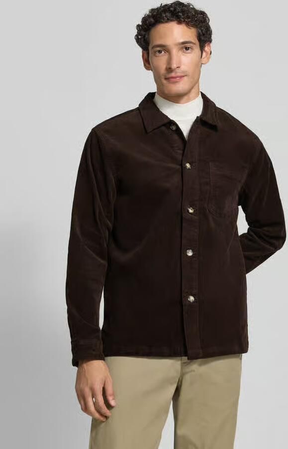Lindbergh Modern fit overhemdjack met borstzak model 'Superflex' - Foto 3