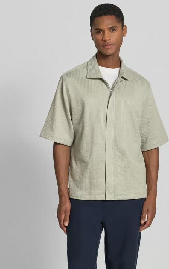 Lindbergh regular fit vrijetijdsoverhemd met verdekte ritssluiting - Foto 3