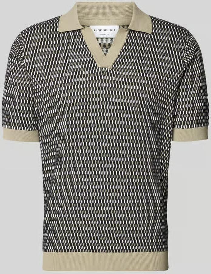 Lindbergh relaxed fit gebreid poloshirt met V-hals - Foto 2