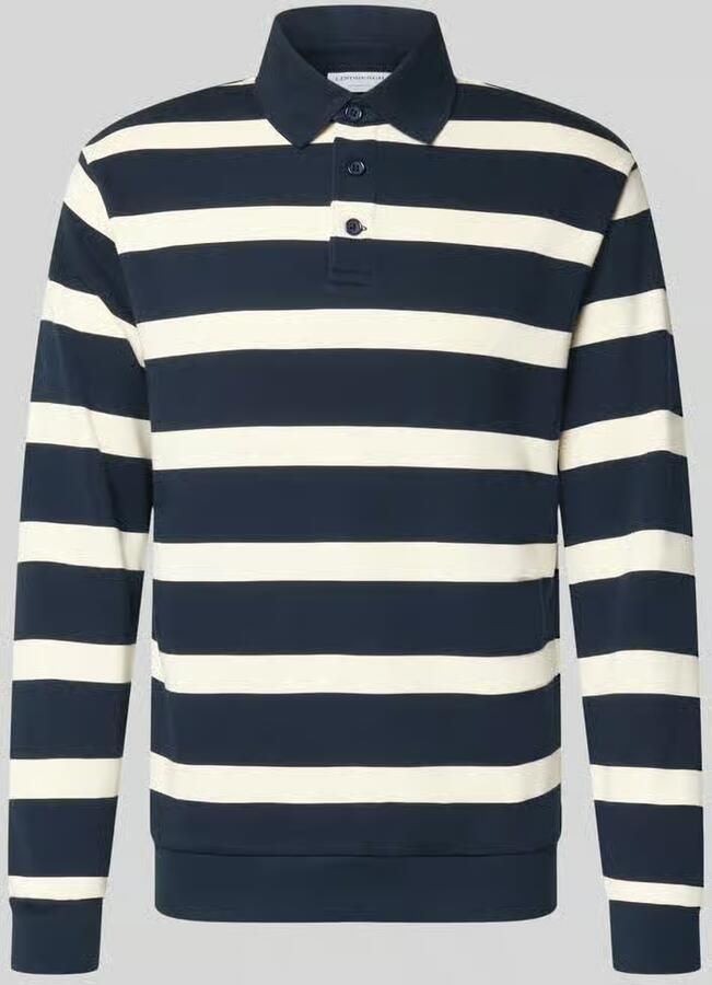 Lindbergh Relaxed fit Poloshirt met streepmotief