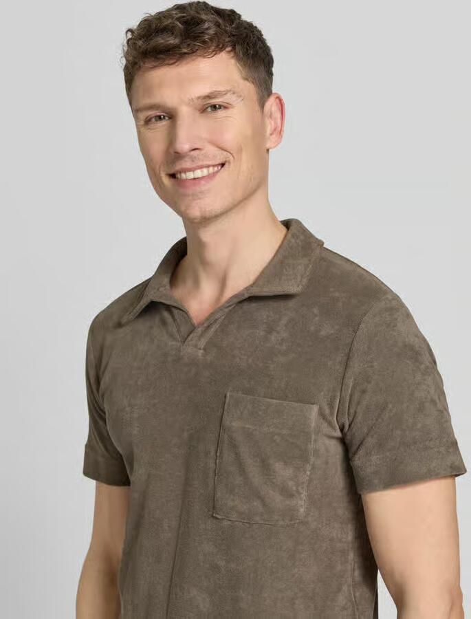Lindbergh relaxed fit poloshirt met V-hals