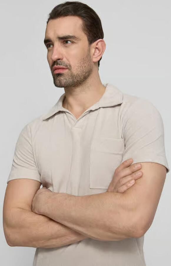 Lindbergh relaxed fit poloshirt met V-hals