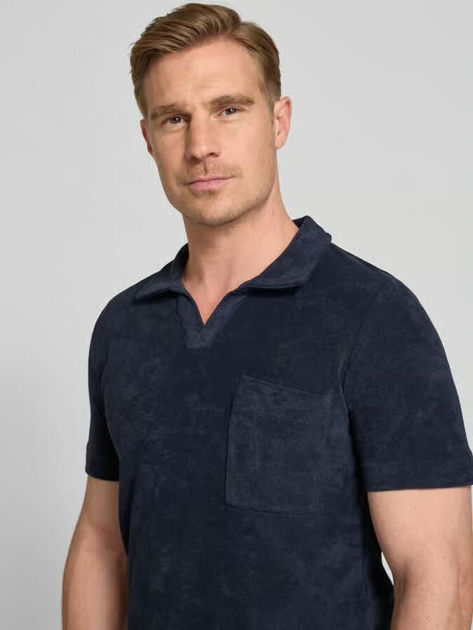 Lindbergh relaxed fit poloshirt met V-hals
