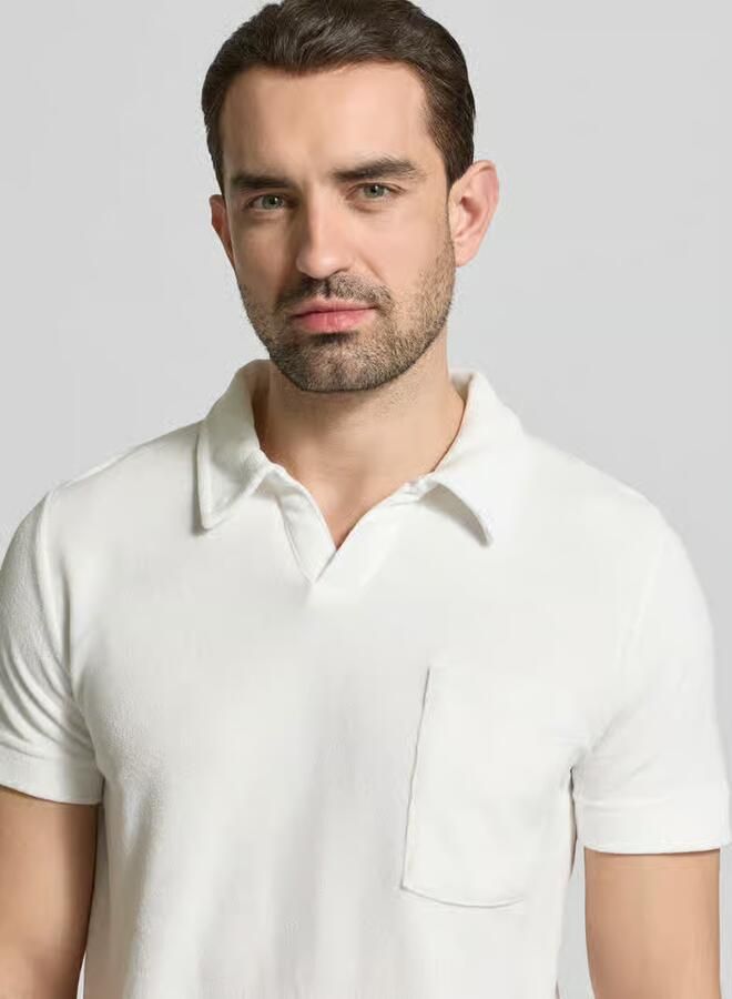 Lindbergh relaxed fit poloshirt met V-hals