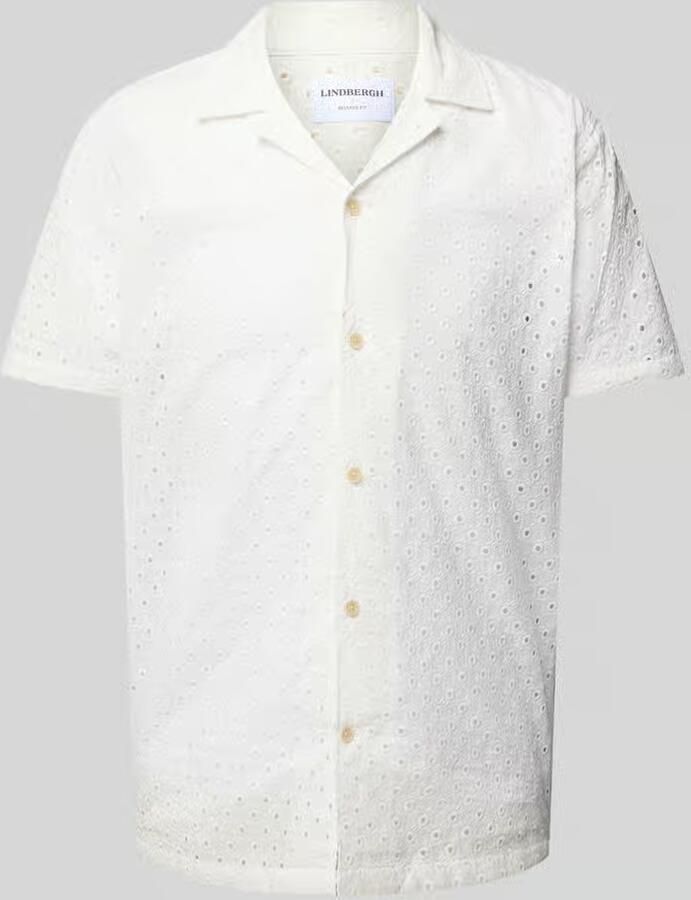 Lindbergh Relaxed fit vrijetijdsoverhemd met broderie anglaise - Foto 2