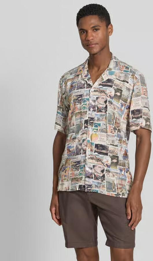 Lindbergh relaxed fit vrijetijdsoverhemd van viscose met reverskraag - Foto 4