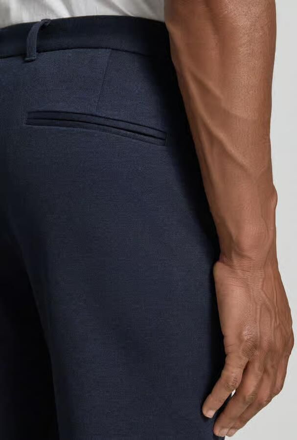 Lindbergh slim fit broek met viscose in verkorte pasvorm
