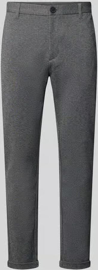 Lindbergh slim fit broek met viscose in verkorte pasvorm - Foto 3
