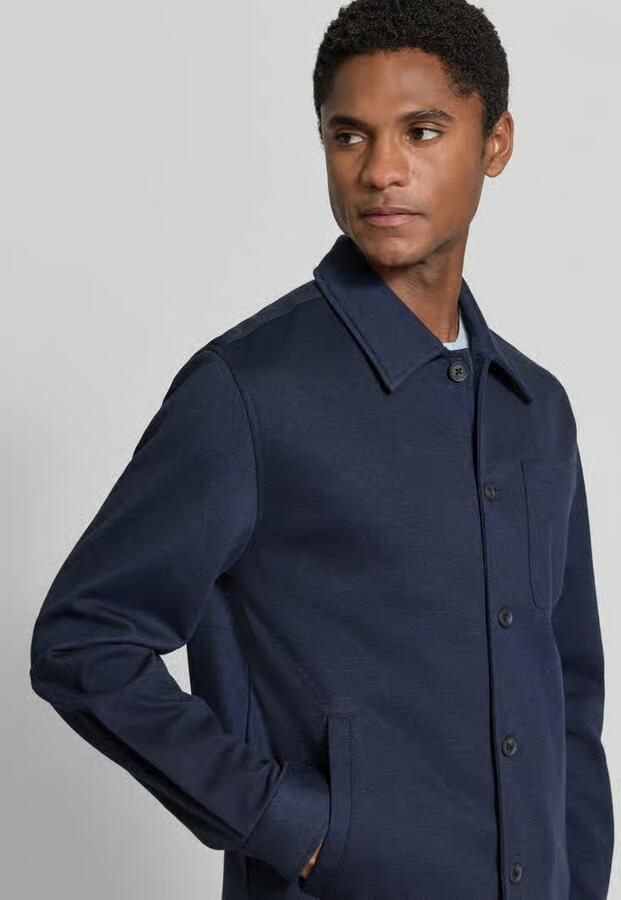 Lindbergh Regular fit overhemdjack met platte kraag