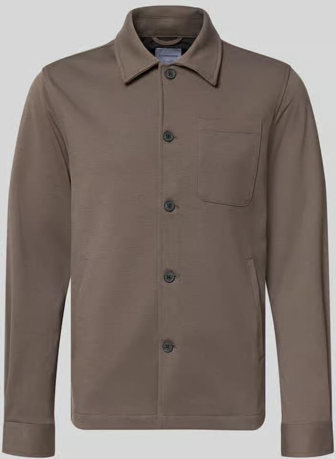 Lindbergh Slim fit overshirt met viscosemix - Foto 2