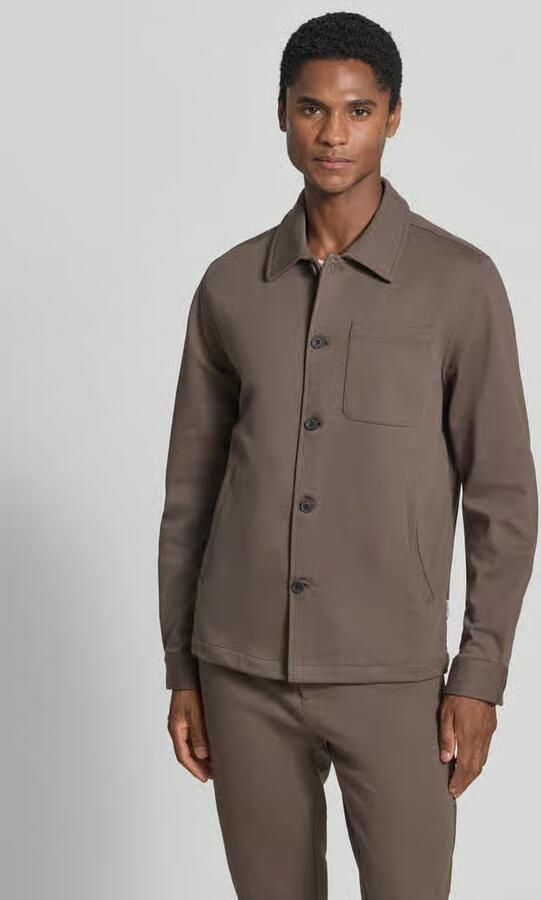 Lindbergh Slim fit overshirt met viscosemix - Foto 2