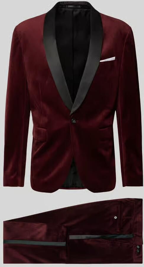 Lindbergh Slim fit pak van fluweel