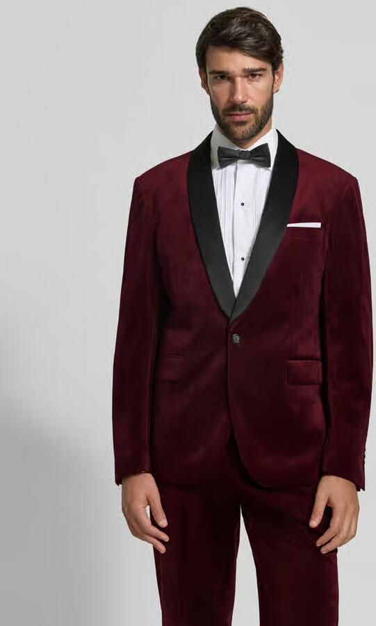 Lindbergh Slim fit pak van fluweel - Foto 3