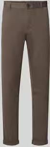 Lindbergh Slim fit stoffen broek met omgeslagen broekspijpen