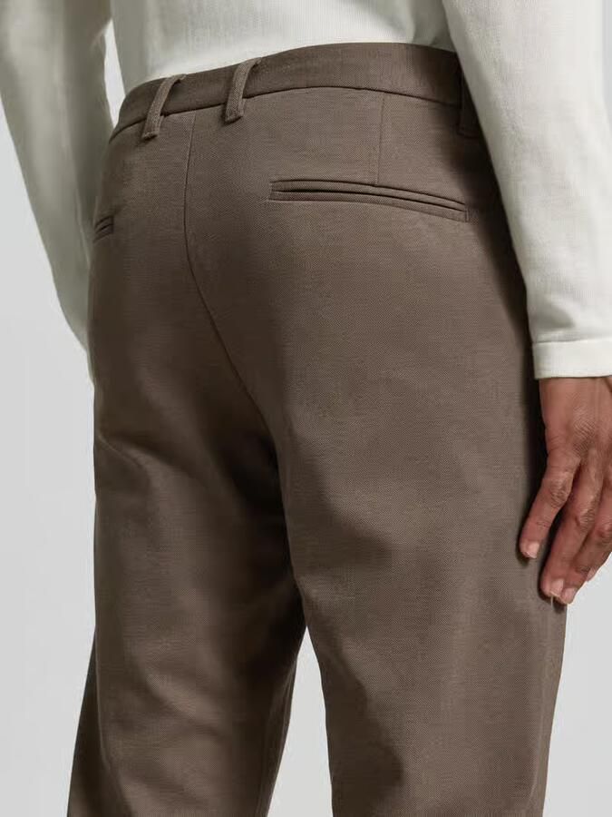 Lindbergh Slim fit stoffen broek met omgeslagen broekspijpen