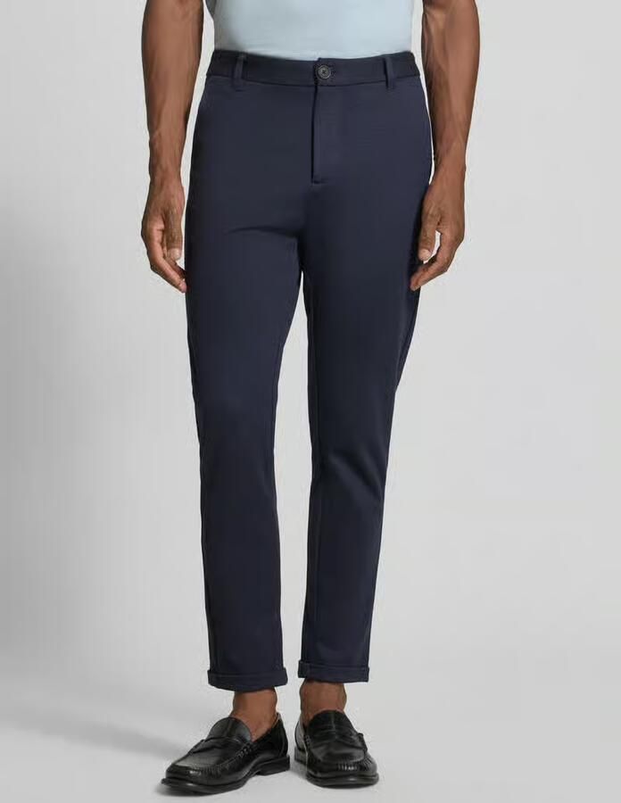 Lindbergh Slim fit stoffen broek met omgeslagen broekspijpen - Foto 2