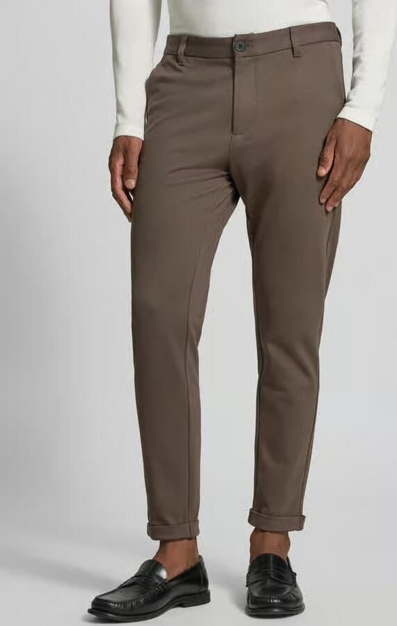 Lindbergh Slim fit stoffen broek met omgeslagen broekspijpen - Foto 3